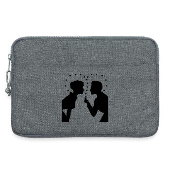 Love Silhouette – Valentine’s Day Couple Design - Laptoptasche 13" - Grau meliert - Vorne