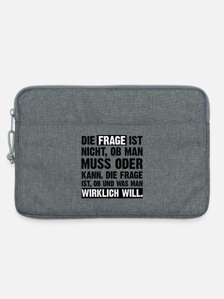 Die Frage ist... - Laptoptasche 13" - Grau meliert