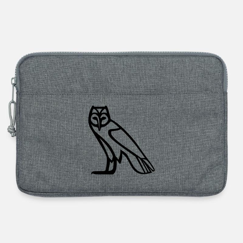Eulen-Hieroglyphe - Laptoptasche 13" - Grau meliert
