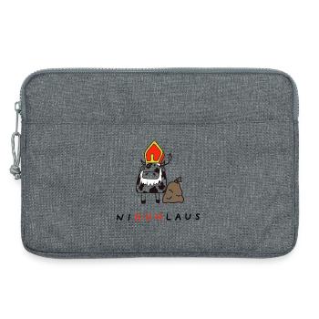 NiKUHlaus - Nikolaus, Kuh, Illustration - Laptoptasche 13" - Grau meliert - Vorne