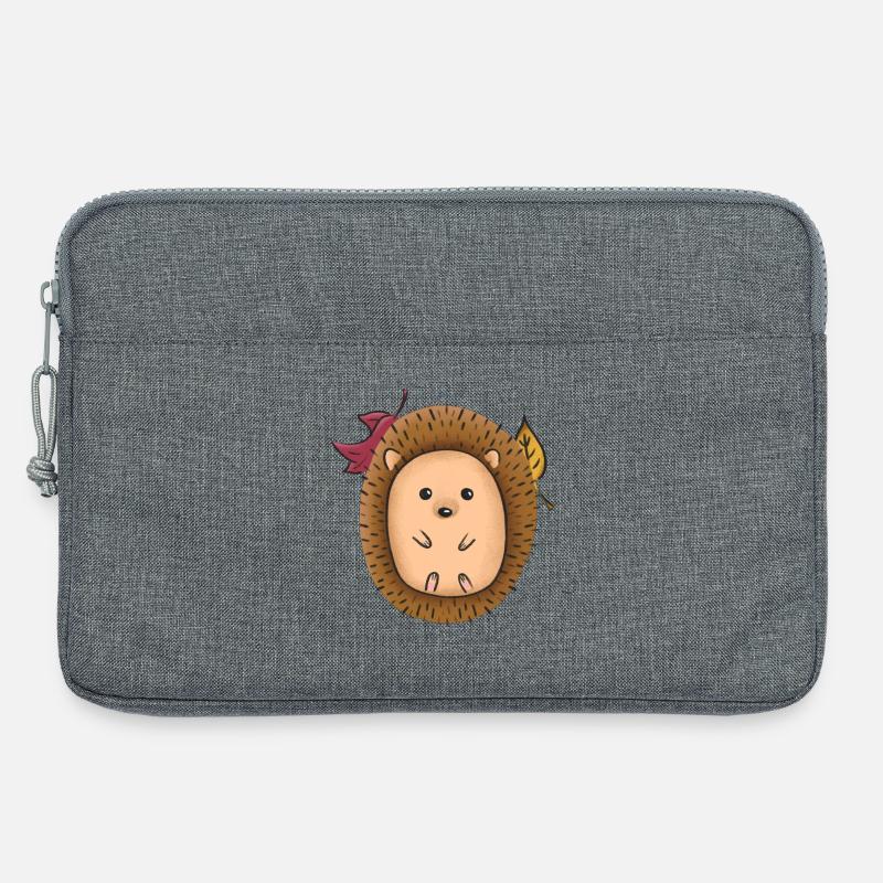 Igel im Herbstlaub - Laptoptasche 13" - Grau meliert