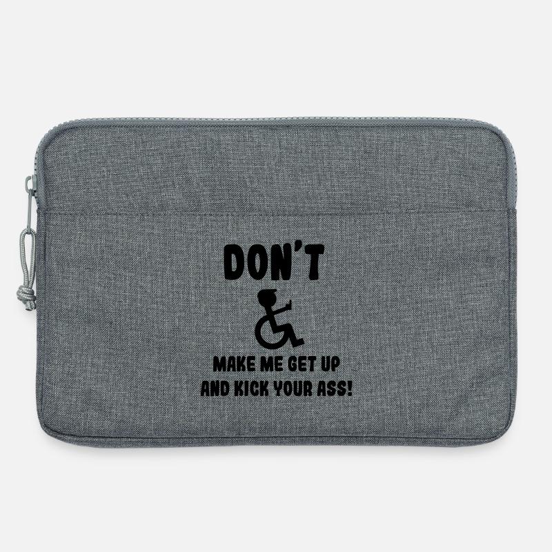 Zwinge mich nicht, dir als Rollstuhlfahrer in den Arsch zu treten* - Laptoptasche 13" - Grau meliert