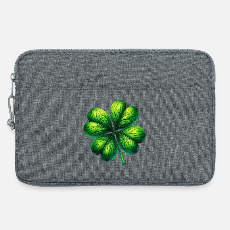 Vierblättriges Kleeblatt - Laptoptasche 13" - Grau meliert