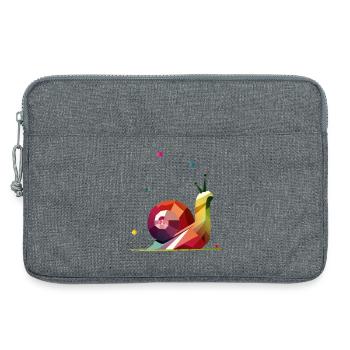 colorful snail in geometric design - Laptop bag 13" - heather grey - Front