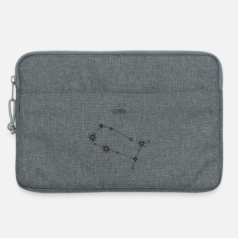 Zwillinge Sternzeichen Sternbild Schwarz & Grau - Laptoptasche 13" - Grau meliert