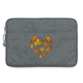 Motif de feuille de cœur d'automne - Sacoche pour ordinateur portable 13 pouces - gris chiné - Devant