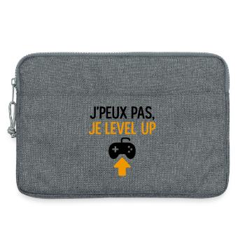 J’peux pas – je level up Geek Gamer Gaming - Sacoche pour ordinateur portable 13 pouces - gris chiné - Devant