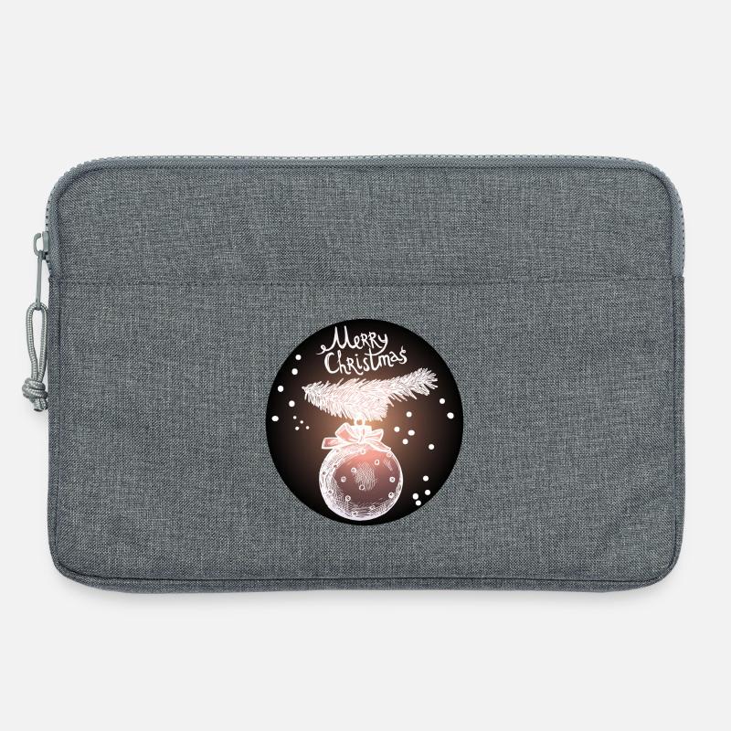 Weihnachtskugel mit Tannenzweig - Laptoptasche 13" - Grau meliert