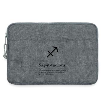 Sagittaire - Signe du zodiaque - Sacoche pour ordinateur portable 13 pouces - gris chiné - Devant