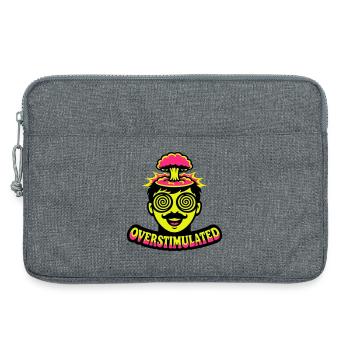Overstimulated Neon Head - Laptop bag 13" - heather grey - Front