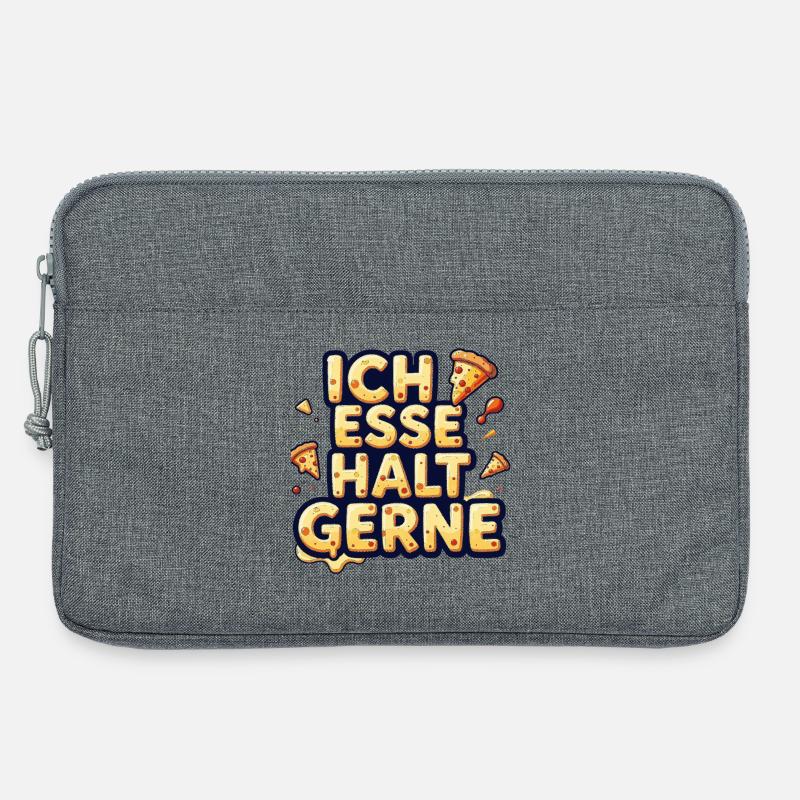 Ich esse halt gerne Pizza - Laptoptasche 13" - Grau meliert