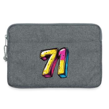 71 Zahl Bunt - Laptoptasche 13" - Grau meliert - Vorne