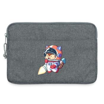 Katzenastronaut im Weltraumanzug - Laptoptasche 13" - Grau meliert - Vorne