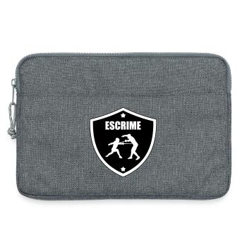 Blason Escrime : le bouclier des compétiteurs - Sacoche pour ordinateur portable 13 pouces - gris chiné - Devant