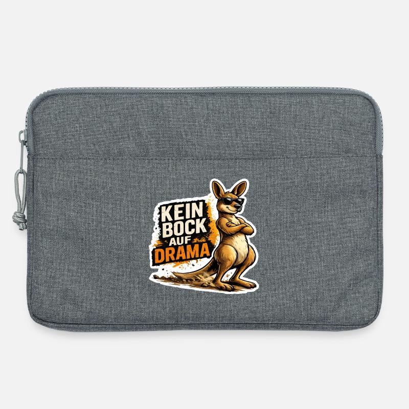 Känguru Kein Bock auf Drama – Lustiger Spruch Sonn - Laptoptasche 13" - Grau meliert