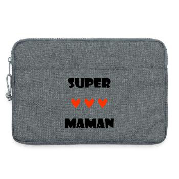 MAMAN. FÊTE DES MÈRES. COEUR. FÊTE. BONNE FÊTE - Sacoche pour ordinateur portable 13 pouces - gris chiné - Devant
