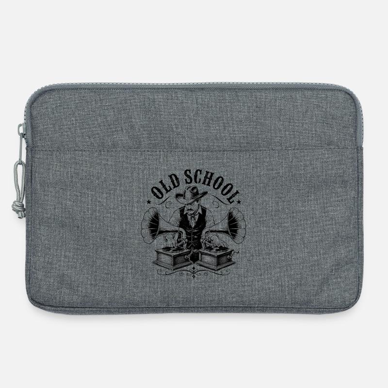 Old School DJ mit Grammophon - Laptoptasche 13" - Grau meliert