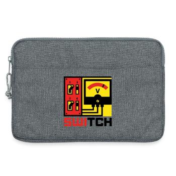 Electrical Box Switch Panel Graphic - Laptop bag 13" - heather grey - Front