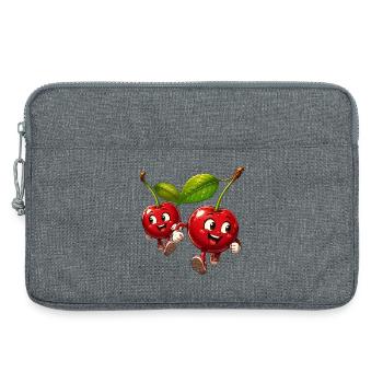Running cherries - Laptop bag 13" - heather grey - Front