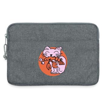 Katze frisst Krebs auf - Laptoptasche 13" - Grau meliert - Vorne