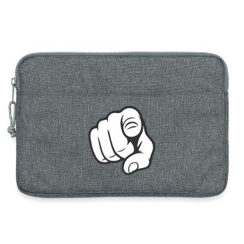 Pointer du doigt Tu gesticules Design d’autocollants - Sacoche pour ordinateur portable 13 pouces - gris chiné - Devant