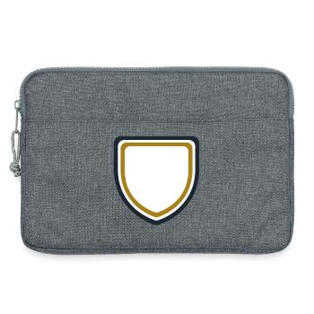 Coat of arms frame gold - design custom text - Laptop bag 13" - heather grey - Front
