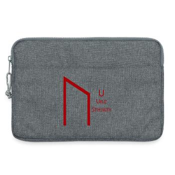 Uruz Rune Complete Red – Viking Futhark Norse - Sacoche pour ordinateur portable 13 pouces - gris chiné - Devant