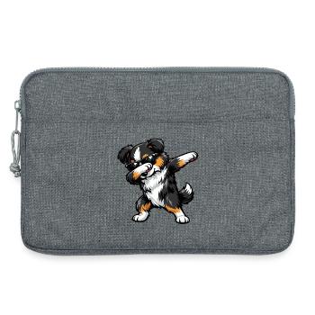 Tamponnage du Berger Américain Miniature - Sacoche pour ordinateur portable 13 pouces - gris chiné - Devant