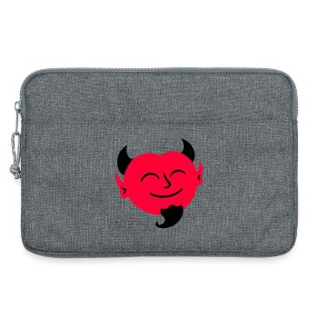 Happy Devil Icon (Farben änderbar) - Laptoptasche 13" - Grau meliert - Vorne