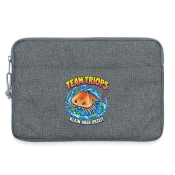 Team Triops – Klein aber Urzeit - Laptoptasche 13" - Grau meliert - Vorne