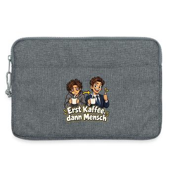 Erst Kaffee, dann Mensch – Business Mann - Laptoptasche 13" - Grau meliert - Vorne