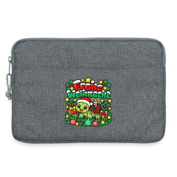 Weihnachts Schildkröte - Laptoptasche 13" - Grau meliert - Vorne
