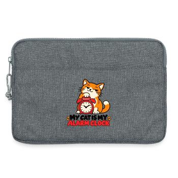 Meine Katze ist mein Wecker-lustiger Katzenliebhaber - Laptoptasche 13" - Grau meliert - Vorne