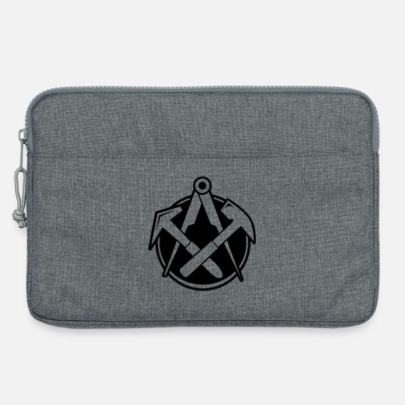 Dachdecker Logo, Zunftlogo - Laptoptasche 13" - Grau meliert
