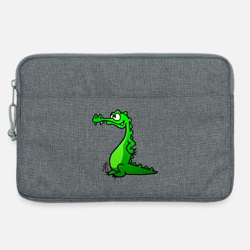 Krokodil in voller Farbe - Laptoptasche 13" - Grau meliert