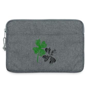Trèfles, bonheur - Sacoche pour ordinateur portable 13 pouces - gris chiné - Devant