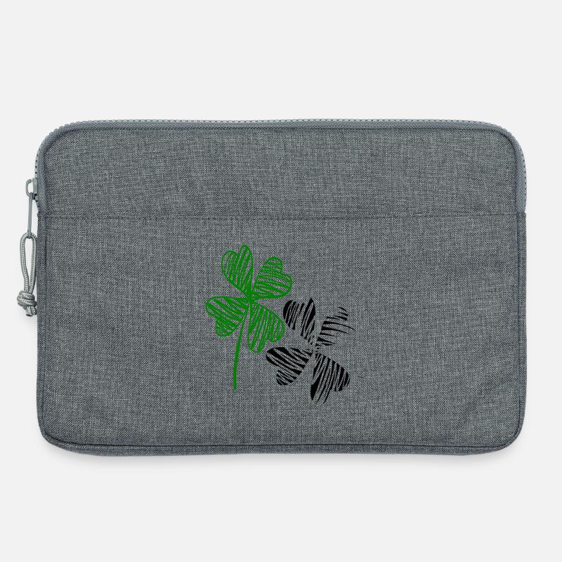 Kleeblätter, Glück - Laptoptasche 13" - Grau meliert