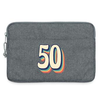 Vintage Retro T-Shirt Nummer 50 Fify - Laptoptasche 13" - Grau meliert - Vorne