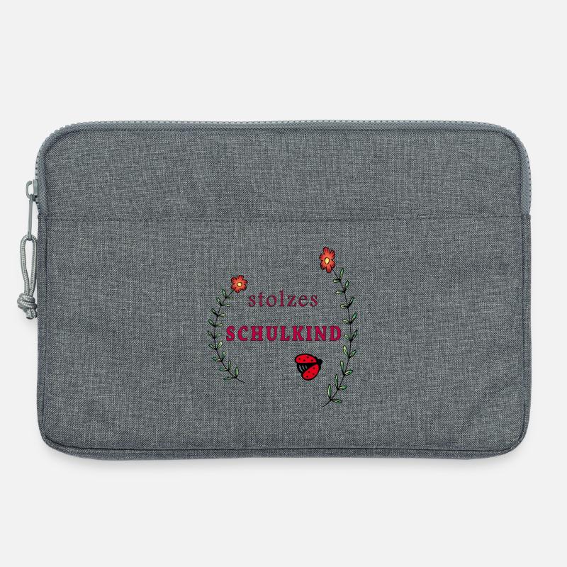 stolzes Schulkind Einschulung - Laptoptasche 13" - Grau meliert