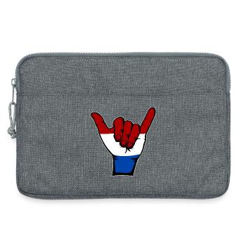 Holland Flagge Surfing Symbol - Laptoptasche 13" - Grau meliert - Vorne