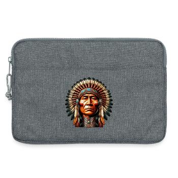 Amérindien Peau rouge d’Amérique - Sacoche pour ordinateur portable 13 pouces - gris chiné - Devant