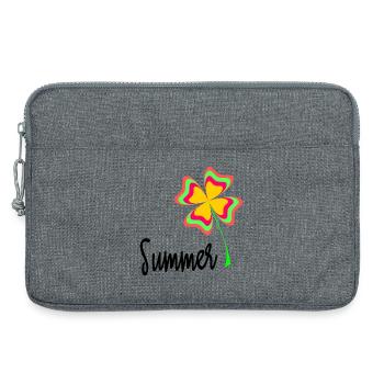 VACANCES. BONNES VACANCES. MAÎTRESSE. MAÎTRE. PROF - Sacoche pour ordinateur portable 13 pouces - gris chiné - Devant