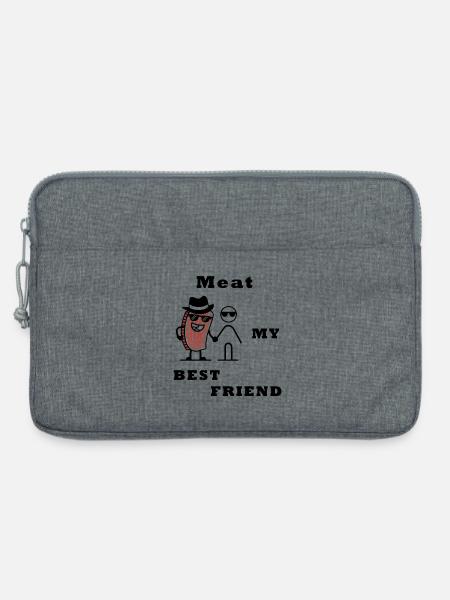 Meat my best Friend! - Laptoptasche 13" - Grau meliert