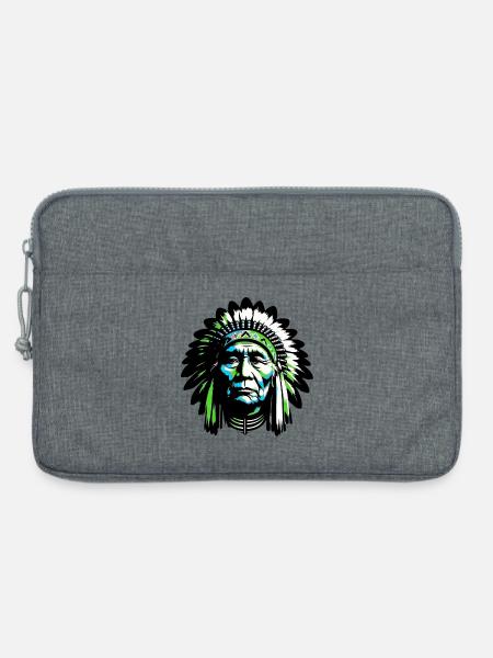Amerikanisch, Indianer, Amerikaner - Laptoptasche 13" - Grau meliert