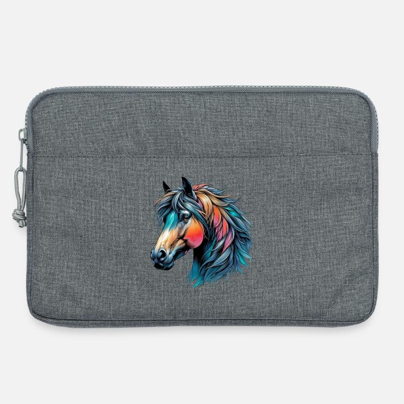 Pferd - Laptoptasche 13" - Grau meliert