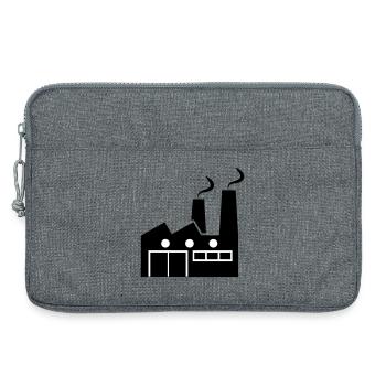 Abstract geometric line art of a factory - Laptop bag 13" - heather grey - Front