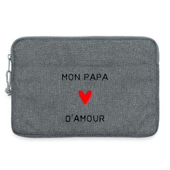 FÊTE DES PÈRES. BONNE FÊTE PAPA. PAPA. BONNE FÊTE. - Sacoche pour ordinateur portable 13 pouces - gris chiné - Devant