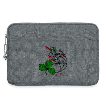 Wildblumen mit roten und grünen Beeren - Laptoptasche 13" - Grau meliert - Vorne