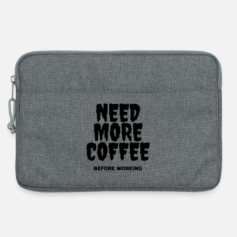 Brauchen Sie mehr Kaffee, bevor Sie arbeiten - Laptoptasche 13" - Grau meliert