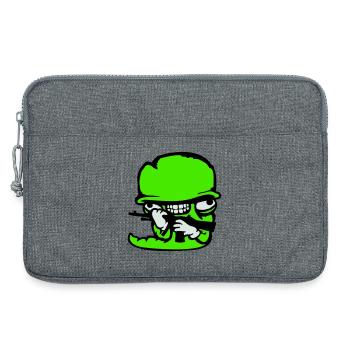 ver soldat casque fou arme agressif sauvage fun - Sacoche pour ordinateur portable 13 pouces - gris chiné - Devant